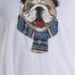 Club Room Men's Bulldog Scarf Cotton Blend Graphic T-Shirt White Size Large