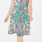 NY Collection Women's Plus Print Jersey Wrap Dress Blue Size 3X