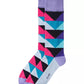 Alfani Men's Alfatech Multi Color Triangles Dress Socks Lavender Blue Size Regular