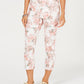 Charter Club Women's Delicate Bouquet Capri Pants Pink Size 8