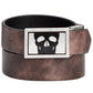 INC International Concepts Men's Skull Buckle Reversible Belt Brown Size Small