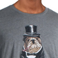 Club Room Men's Bulldog Tuxedo Graphic Crewneck T-Shirt Gray Size Medium