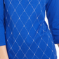Karen Scott Women's Embellished 3/4 Sleeve Cotton Top Blue Size Petite L