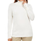 JM Collection Women's Turtleneck Sweater White Size PXL
