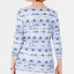 Karen Scott Women's Petite Ikat Printed Top Blue Size PXL