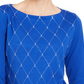 Karen Scott Women's Petite Embellished 3/4-Sleeve Cotton Top Blue Size PS/M