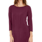 Alfani Women's 3/4 Sleeve Tunic Wine Size Large