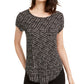 Alfani Women's Printed T-Shirt Black Size Medium