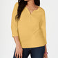 Karen Scott Women's Cotton Henley Top Beigekhaki Size Medium