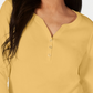 Karen Scott Women's Cotton Henley Top Beigekhaki Size Medium