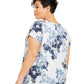 Ideology Women's Plus Floral Print T-Shirt Gray Size 1X