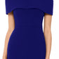 Betsy & Adam Women's Off The Shoulder Bow Back Evening Dress Blue Size 8