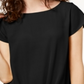 INC International Concepts Women's Jewel Neck Short Sleeve Casual Top Black Size PS