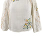 Free People Women's Bell-Sleeve Jewel Neck Top White Size X-Large