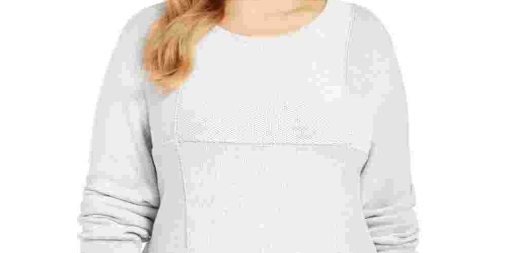 Karen Scott Women's Plus Size Knit Tunic White Size 1X