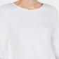 Charter Club Women's Petite Lace-Sleeve Top White Size Small