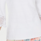Charter Club Women's Petite Lace-Sleeve Top White Size Small