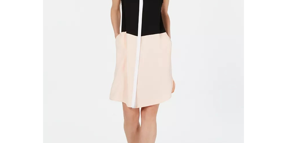 Alfani Women's Petite Tiered Shirtdress Black Size 2 Petite