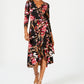 Connected Women's Printed Wrap Dress Purple Size 12