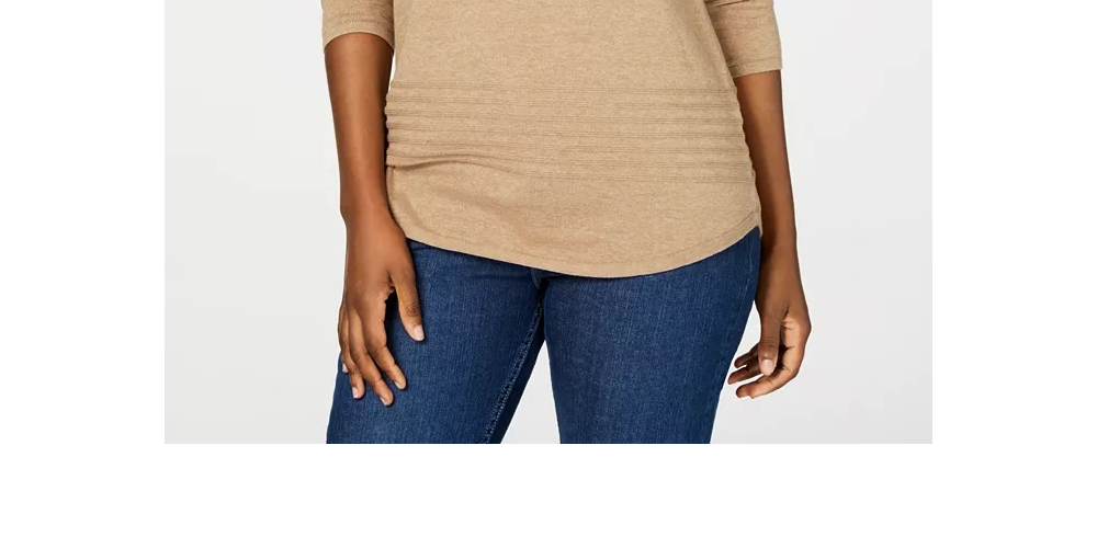 Karen Scott Women's Ribbed Cotton Pullover Sweater Red Size XX-Large