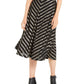 Alfani Women's Sequined Glitter Striped Below the Knee Party Fit Flare Skirt Black Size 2