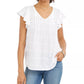 Style & Co Cotton Plaid Flutter-Sleeve Top Blue Size Small