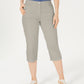 Karen Scott Women's Button-Hem Capri Pants Gray Size 12 Petite