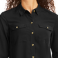 Charter Club Women's Solid Button Up Shirt Black Size PXL