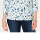 Karen Scott Women's Petite Audra Oasis Printed Top Grey Size Medium