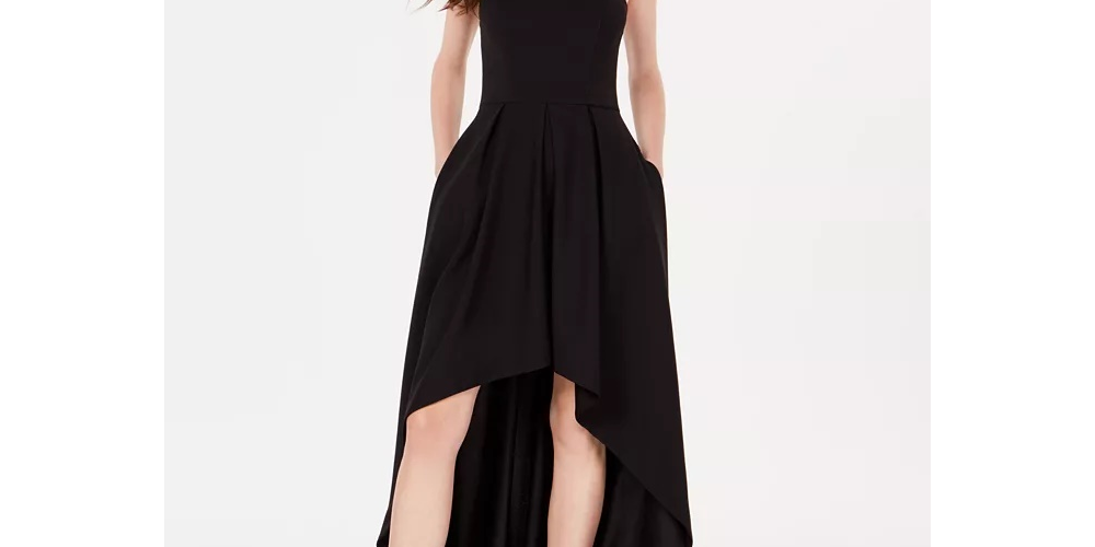 Speechless Juniors' Strapless High-Low Dress Black Size 9