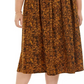 Bar III Women's Black Printed Midi Pleated Skirt Yellow Size 1X