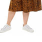 Bar III Women's Black Printed Midi Pleated Skirt Yellow Size 1X