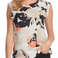 DKNY Women's Printed Cap-Sleeve Top WhiteSize Large