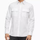Calvin Klein Men's Long Sleeve Solid Twill Pocket Shirt color- Size Medium
