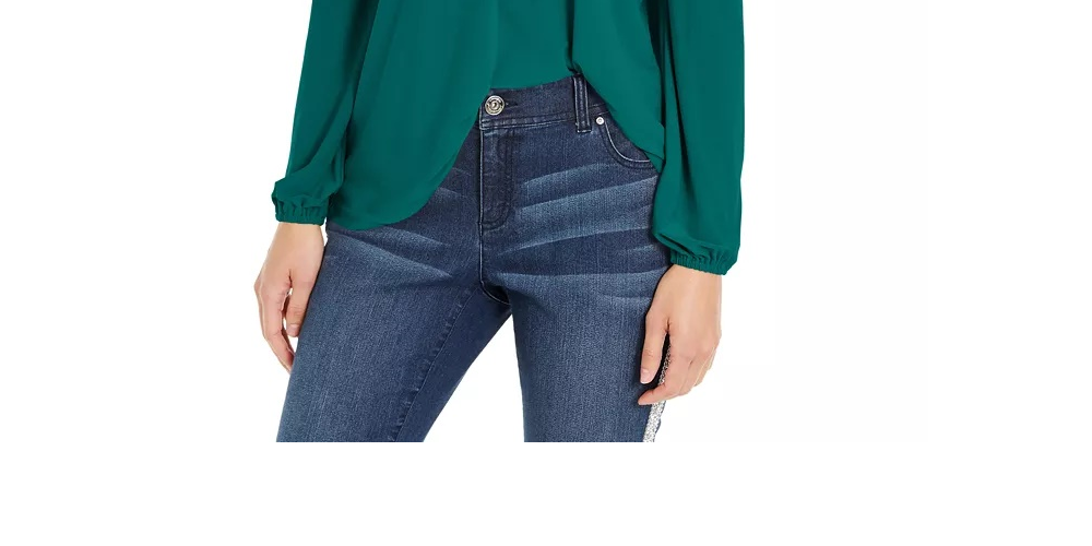 INC International Concepts Women's Cutout Cold-Shoulder Top Blue Size Medium