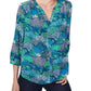 NYDJ Women's Pleated Blouse Green Size X-Small