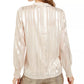 Alfani Women's Striped Mock-Neck Top Beige Size XX-Large