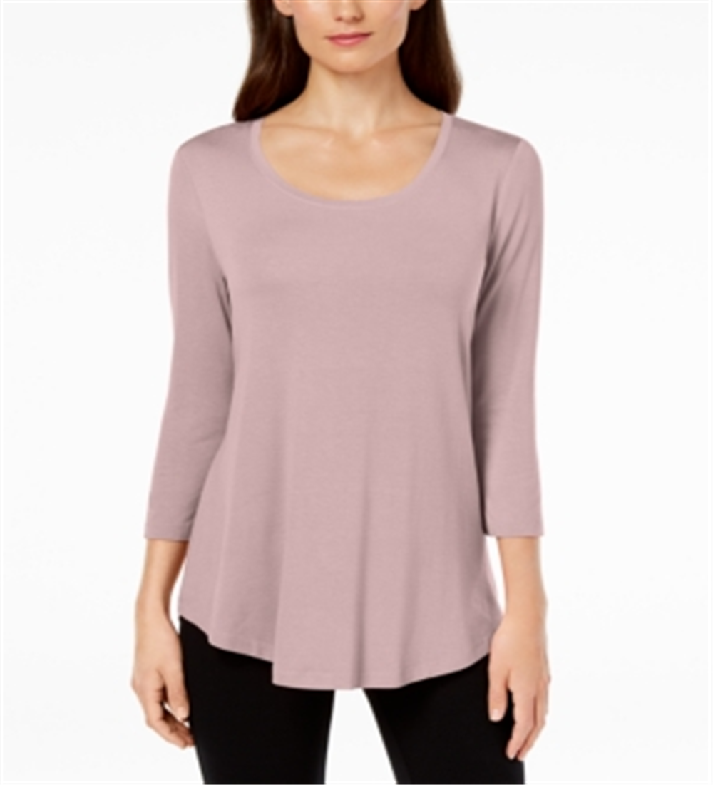 JM Collection Women's Scoop Neck Top Pink Size X-Small