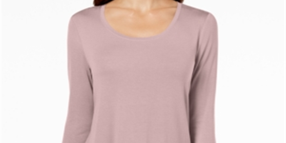 JM Collection Women's Scoop Neck Top Pink Size X-Small