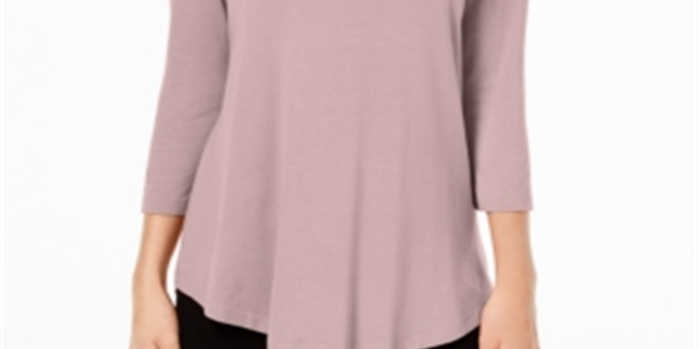 JM Collection Women's Scoop Neck Top Pink Size X-Small