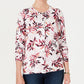 Karen Scott Women's Leaf Print Cardigan White Size XX-Large