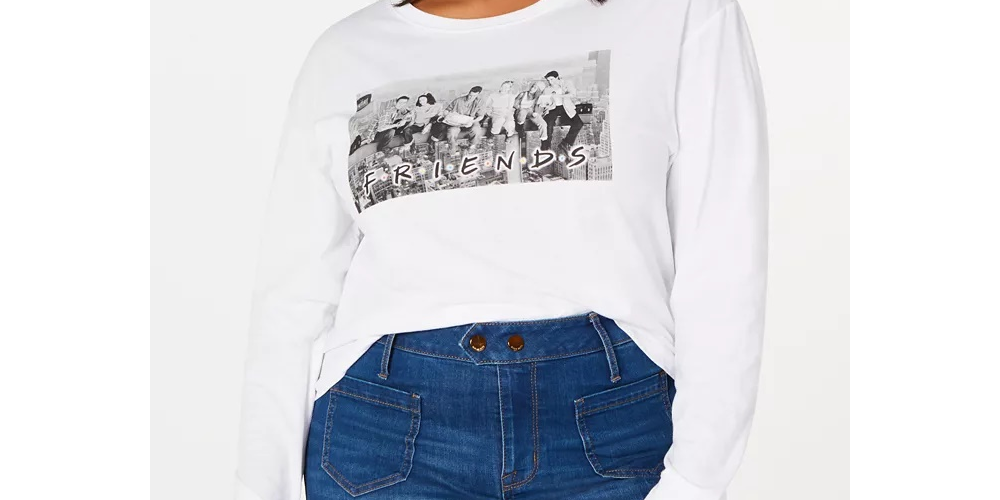 Love Tribe Women's Trendy Plus Size Friends Group T-Shirt White Size 3X