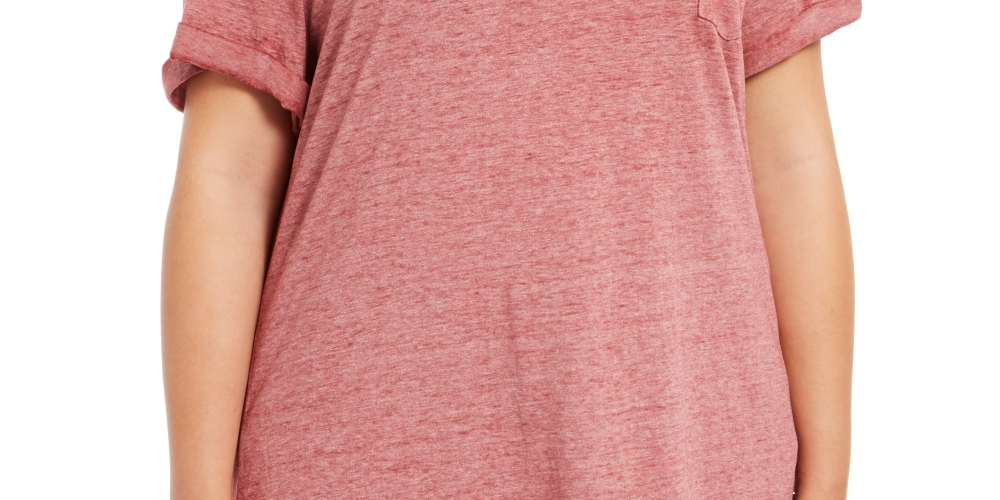 Style & Co Women's Plus Size Burnout T Shirt Red Size 0X