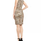 Calvin Klein Women's Animal Print Sleeveless V Neck Above The Knee Sheath Cocktail Dress Beige Size 10