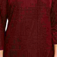 Charter Club Women's Flocked Boat Neck Top Red Size Petite Medium