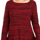 Style & Co Women's  Petite Ruffle-Hem Tunic Sweater Red Size PP