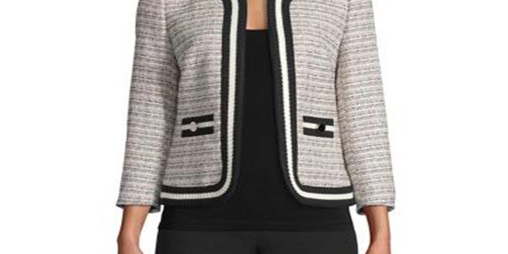 Anne Klein Women's Tweed Separate Jacket Suit Pink- Size 16