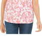 Karen Scott Women's Floral-Print Top White / Pink Size X-Small
