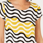 Alfani Women's Petite Printed Round-Hem T-Shirt Yellow Size S