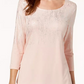 JM Collection Women's Petite Metallic-Print Top White Size Petite S/M